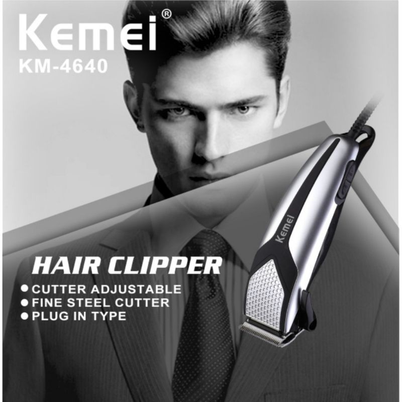 ALAT CUKUR RAMBUT KEMEI KM-4640 HAIR CLIPPER PROFESSIONAL LENGKAP DENGAN GUNTING DAN SISIR