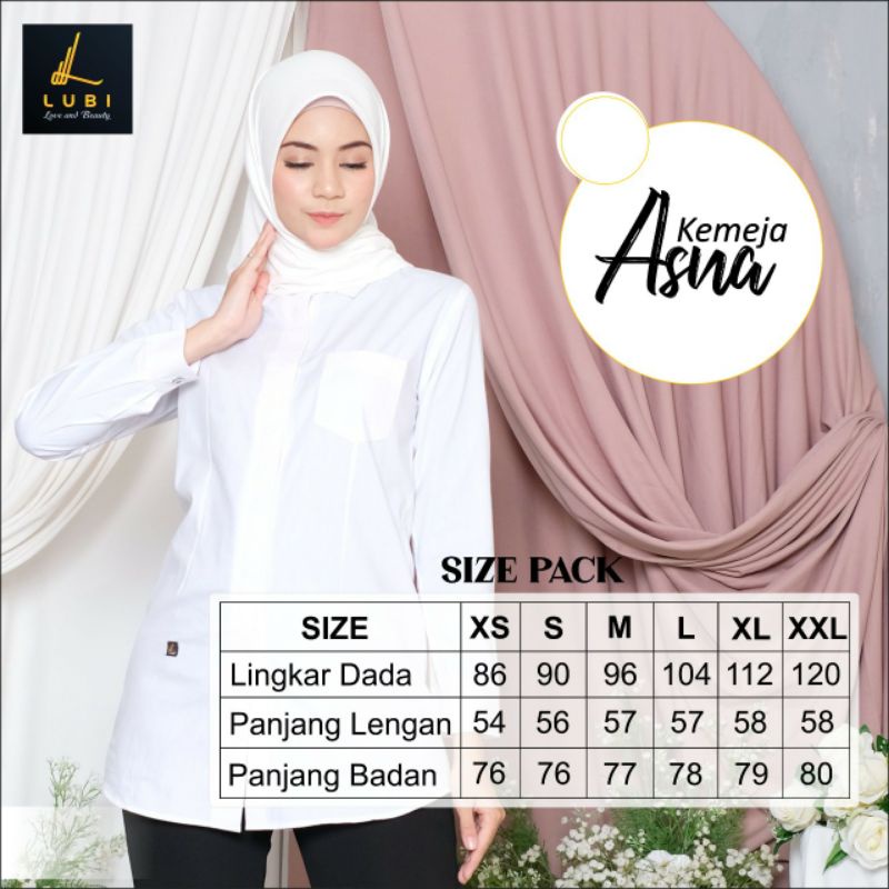 ATASAN PUTIH TUNIK AZRA • KEMEJA PUTIH ASNA || ORIGINAL LUBI