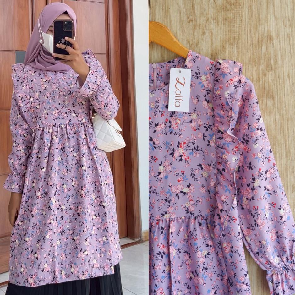 (TERBARU) NAYLA tunik by Zalfa Outfit / tunik motif / tunik pesta / tunik bunga