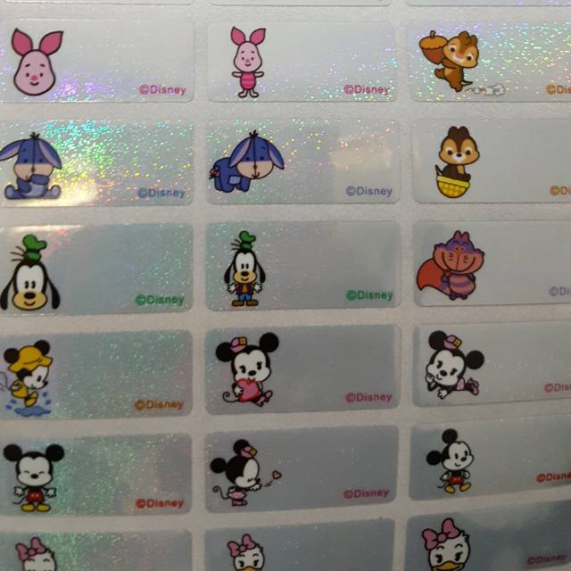 

Label nama anti air stiker waterproof Baby Disney Glitter Ori