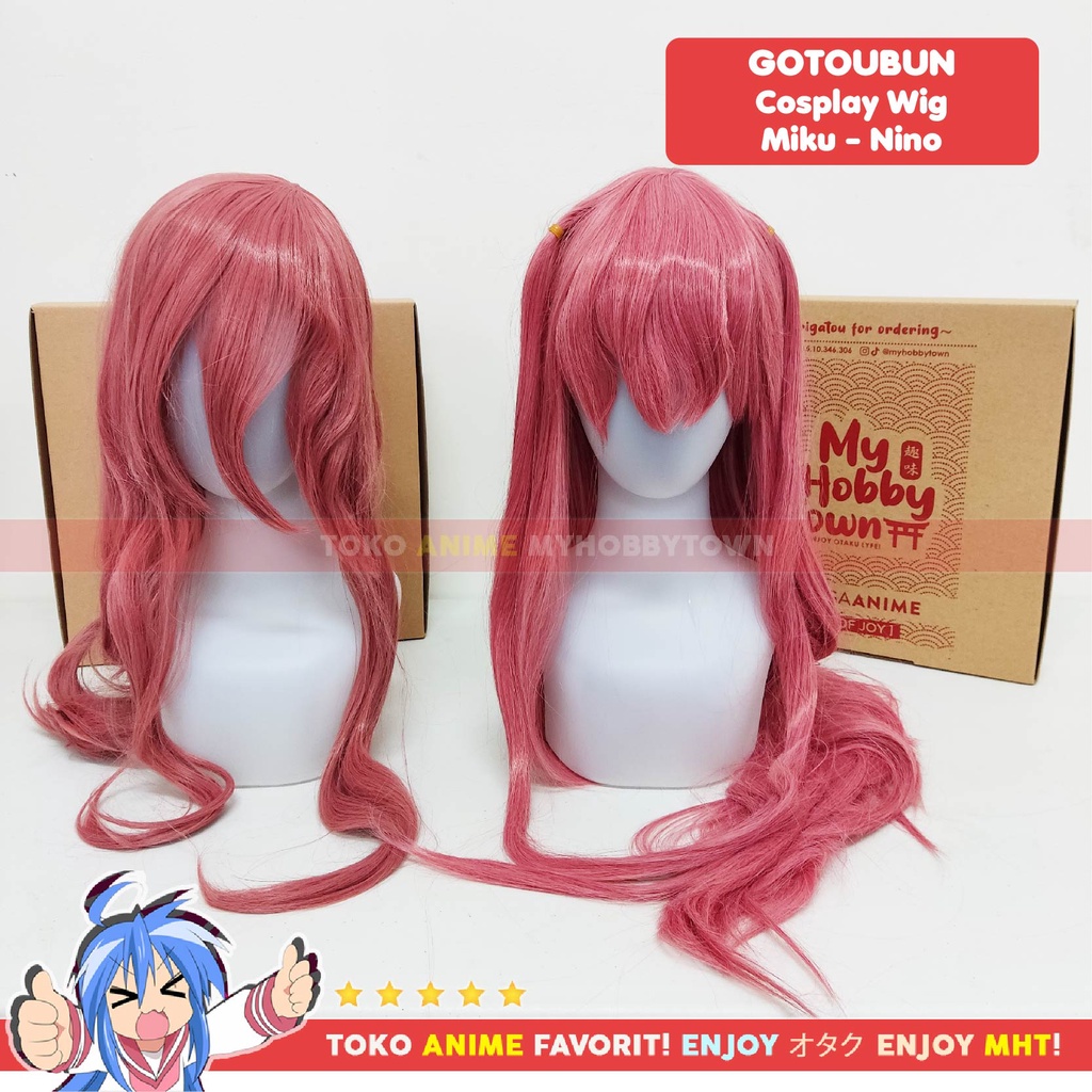Wig Cosplay Anime Gotoubun no Hanayome The Quintessential Quintuplets : Miku Nakano - Rambut Palsu
