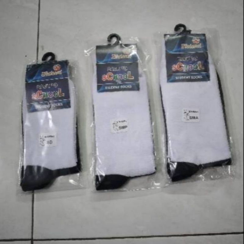 Kaos Kaki Anak Sekolah Hitam Putih SD SMP SMA Spandex || Kaos Kaki Sekolah