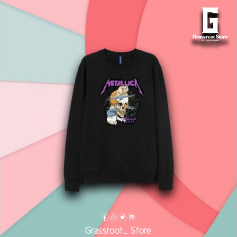 Crewneck H&M METALLICA Damage Justice Black Original