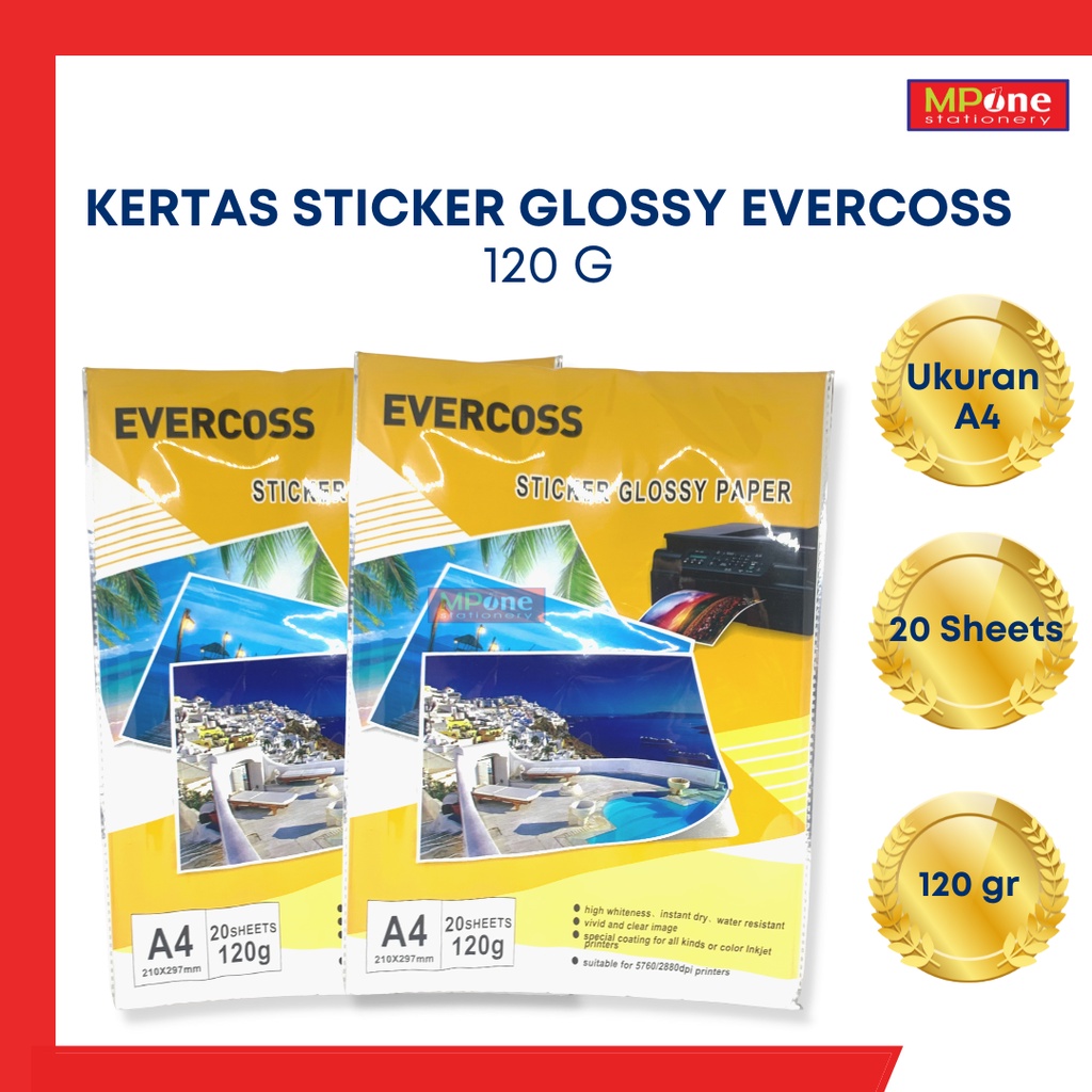 

Kertas Sticker Glossy Evercoss / Kertas Sticker Glossy Evercoss 120G