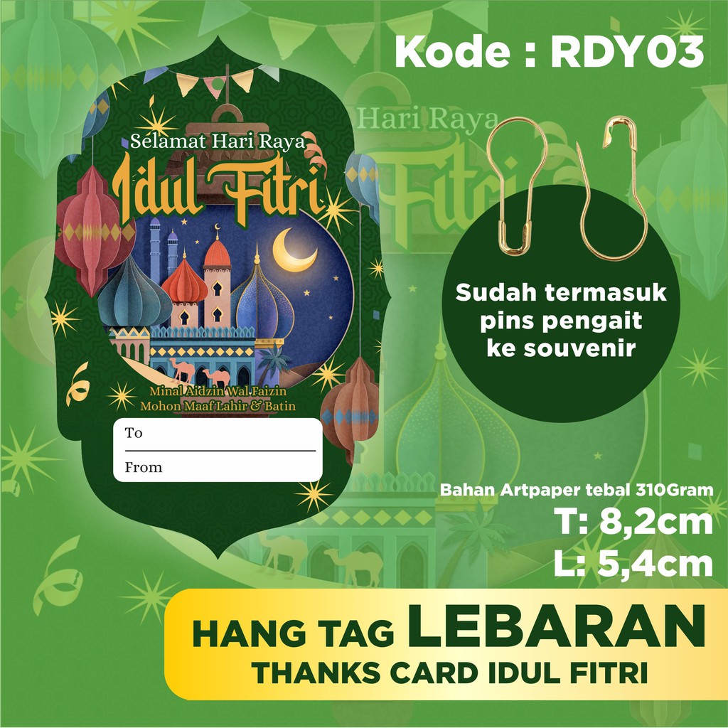

thanks card lebaran / hangtag lebaran / thanks card eid mubarak