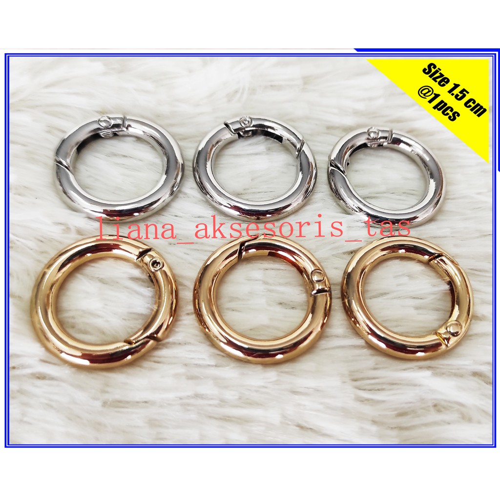 AKSESORIS TAS RING BULAT BUKA TUTUP 1.5 CM UNTUK TAS WANITA - RING O BUKA TUTUP TAS TEBAL IMPORT