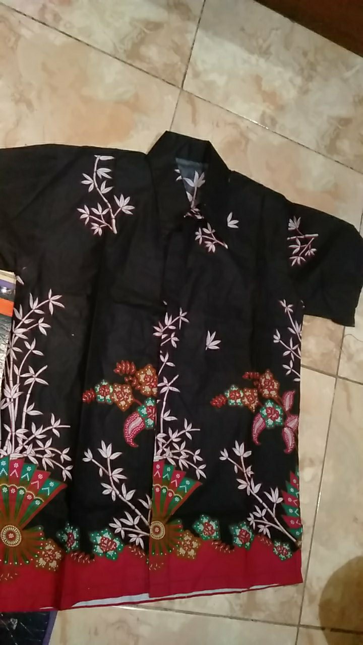 Hem Batik Pria Pendek Lawasan Sogan/pari Sulur/parang Black/merak Papua Ori By Batiek Berkah