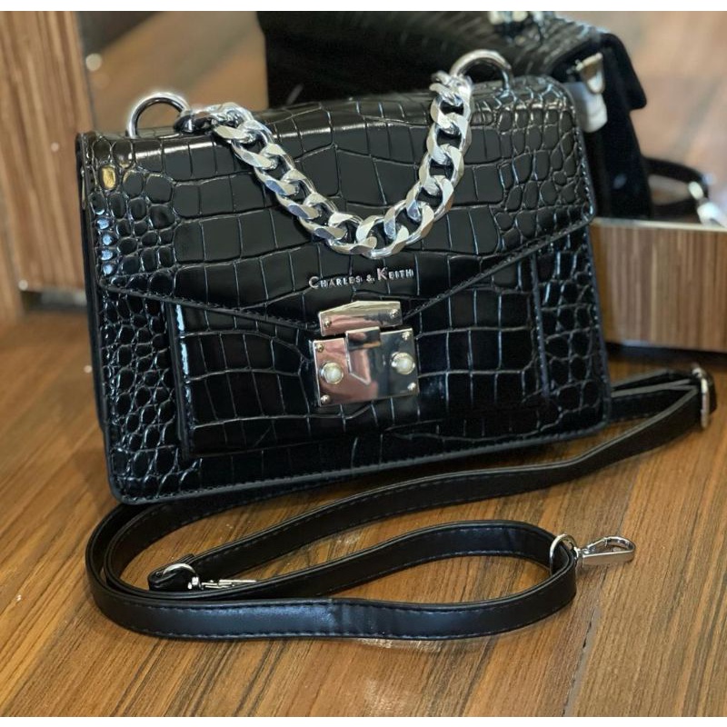 TAS SLEMPANG WANITA KULIT CROCO PREMIUM TAS IMPORT WANITA CK CROCO
