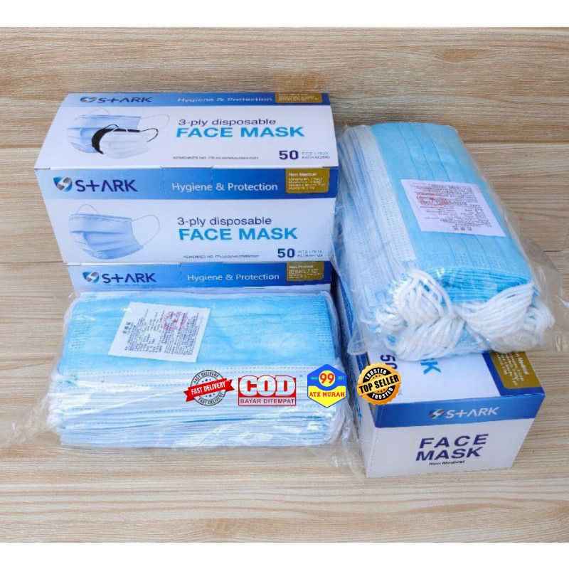 3-ply Masker cantol BIRU/face mask earloop/masker wajah/pelindung udara