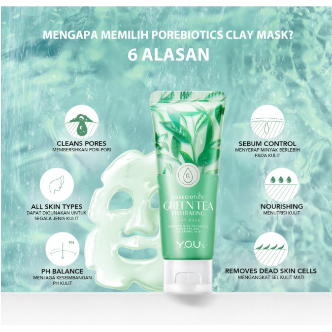 YOU BRIGHTENING AND HYDRATING CLAY MASK Buy 1 Get Free Gift Pouch Cantik