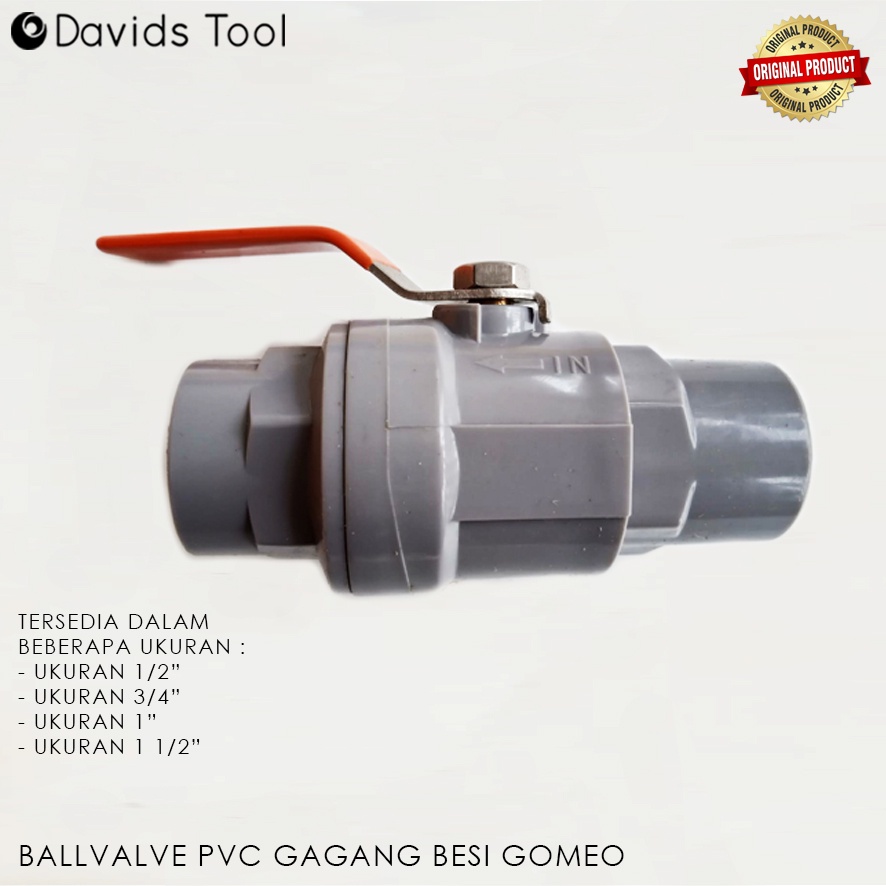 Stop Kran Ball Valve Ballvalve Pvc Gagang Besi Gomeo