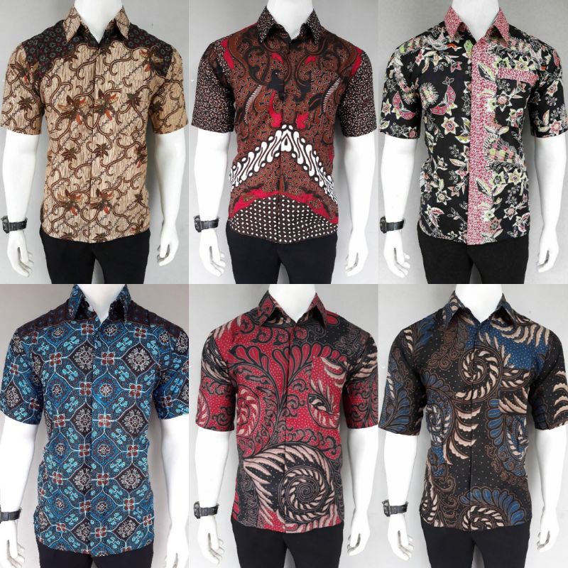 BAJU BATIK PRIA REGULER MODERN LENGAN PENDEK OB 514 SIZE M L XL XXL XXXL BATIK PRIA KANTOR