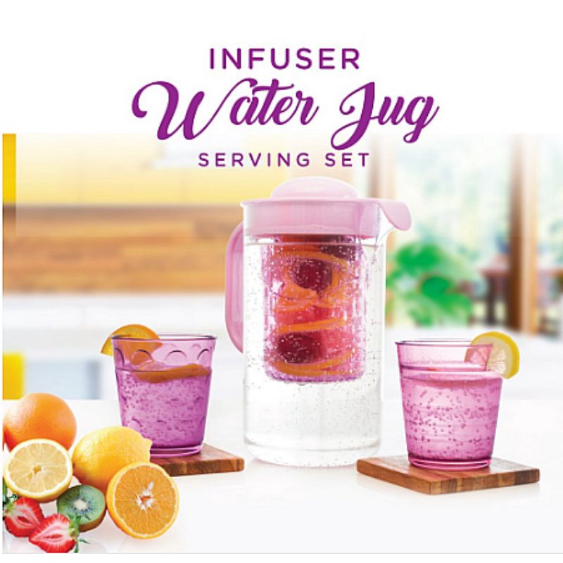TEKO INFUS WATER TEKO INFUSER JUG FIT+ WATERJUG TEKO DAN GELAS SET INFUS WATER JUG INFUSER TEKO AIR
