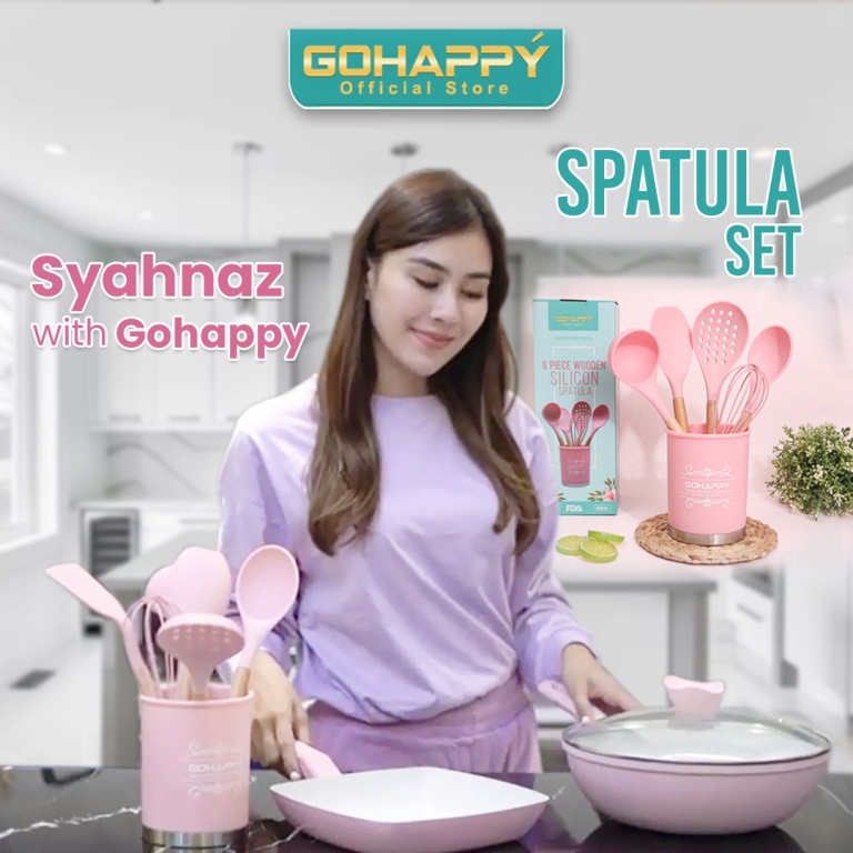 GOHAPPY SCRAPER Spatula Silicon GHX16 Sutil Scrape silicone best quality (perlengkapan dapur sendok dapur Silikon)