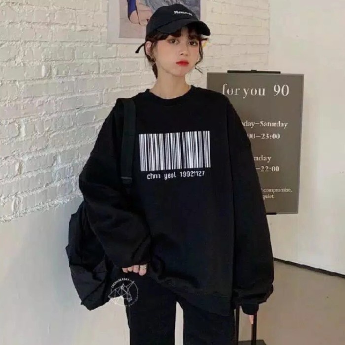 Sweater Pria Wanita Oversize/Sweater Wanita Korea Chenyeol M-Xxl - Navy, M Diskon