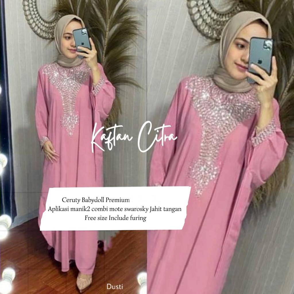 HOPYLOVY - Kaftan Wanita Terbaru Kombinasi Payet Citra