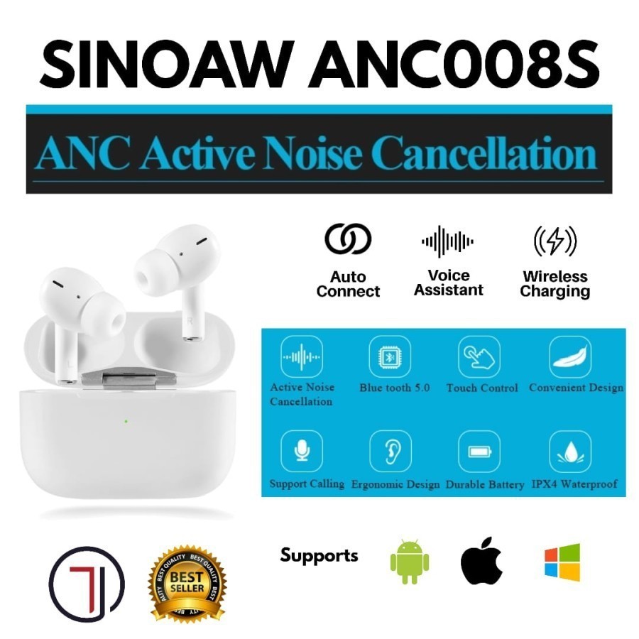 Sinoaw ANC008S TWS True Wireless Stereo ANC earbuds earphone headset