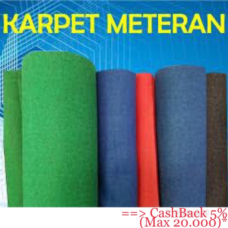 Karpet Meteran Exclusive Bludru Warna Polos Halus Lembut Custom Masjid Mushola (Harga per 10 Centimeter, Lebar Karpet 2 Meter) Kantor Setara Buana Safira Emerald Nobel Jawa Bali Crown Karina