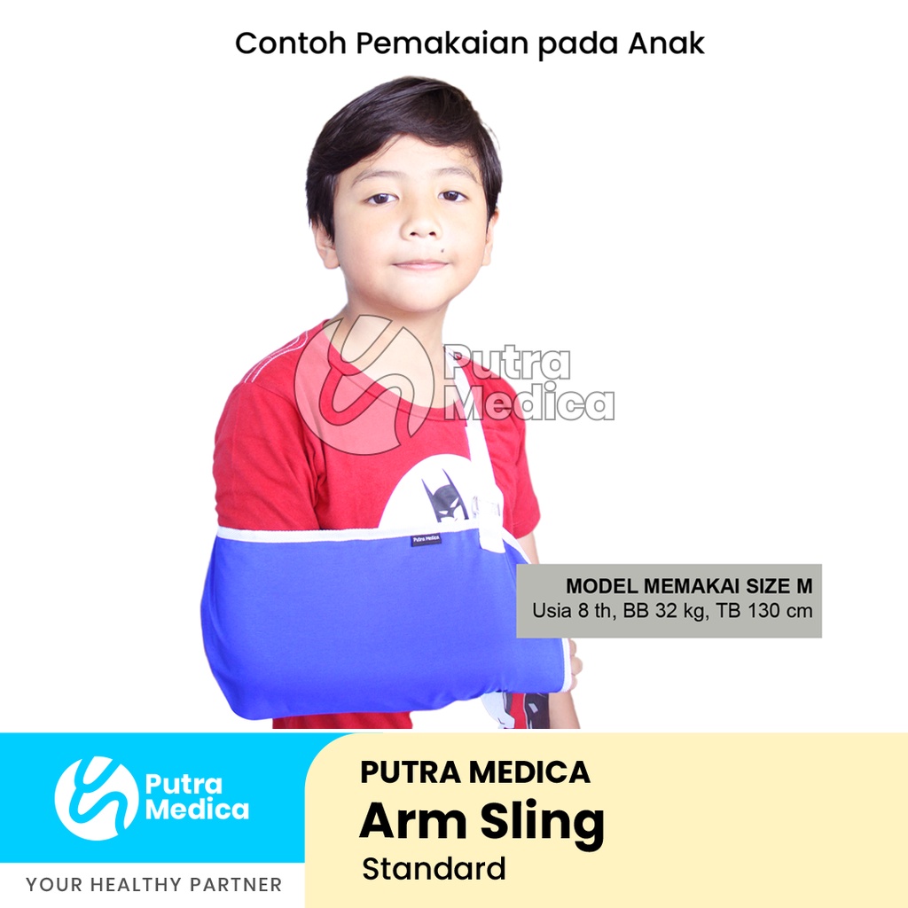 Putra Medica Arm Sling STANDARD / Penyangga Tangan Cedera / Gendongan Lengan Siku Patah Tulang