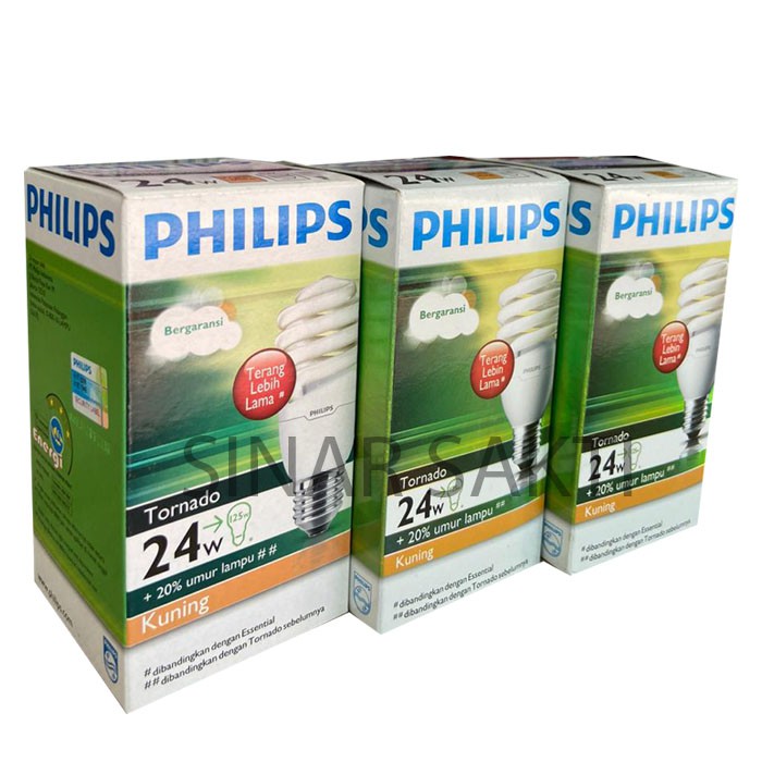 PHILIPS (BUNDLING 3 PCS) LAMPU TORNADO 24 WATT WW - CDL