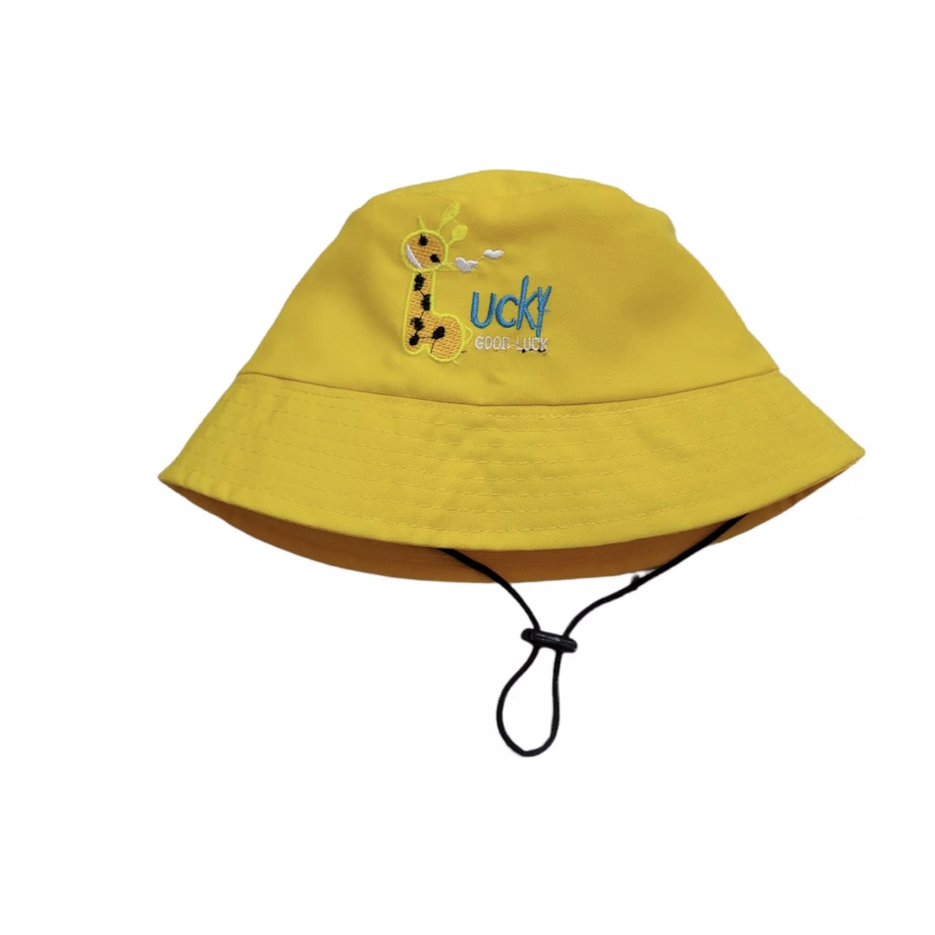 Topi Bucket Anak Bordir Jerapah Good Lucky / Bucket Anak