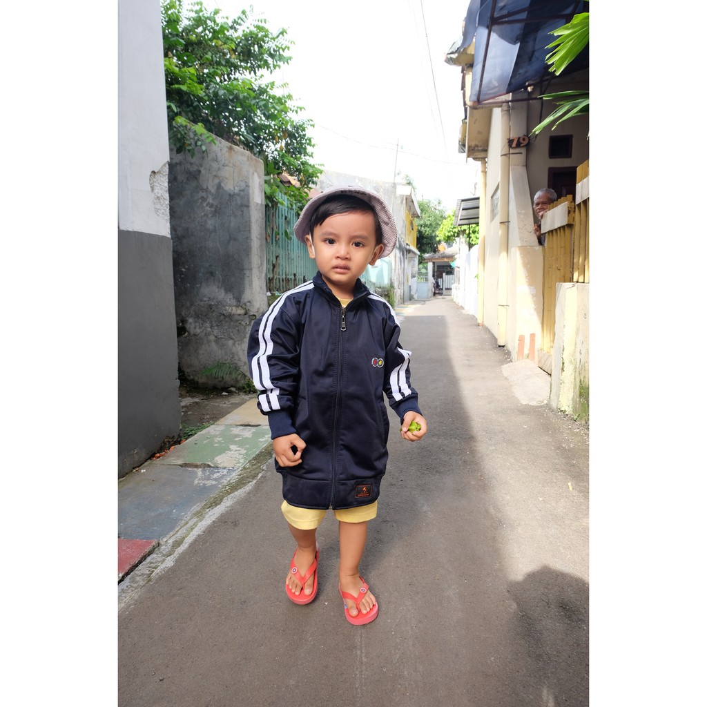 JAKET ANAK PEREMPUAN LAKI LAKI TRACKTOP GARIS CASUAL ORIGINAL REALPICT