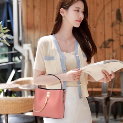 BJ26018 - BLACK/BLUE/GRAY/ORANGE/PINK - TAS JINJING TOTEBAG HANDBAG SLEMPANG TAS WANITA FASHION IMPORT MODIS ELEGAN TERMURAH TERLARIS TERBARU BAGSTORE JAKARTA TAS BATAM JT6018 GT1504