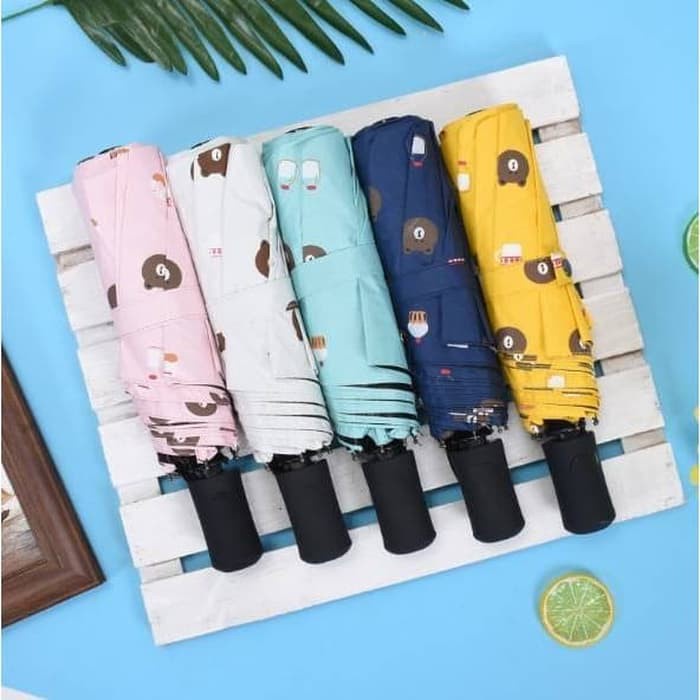 COD SHENAR PAYUNG LIPAT KARAKTER BUAH&amp;BEAR LUCU DAN UNIK KOREAN DESIGN STYLE ANTI SINAR UV MATAHARI UNTUK HUJAN