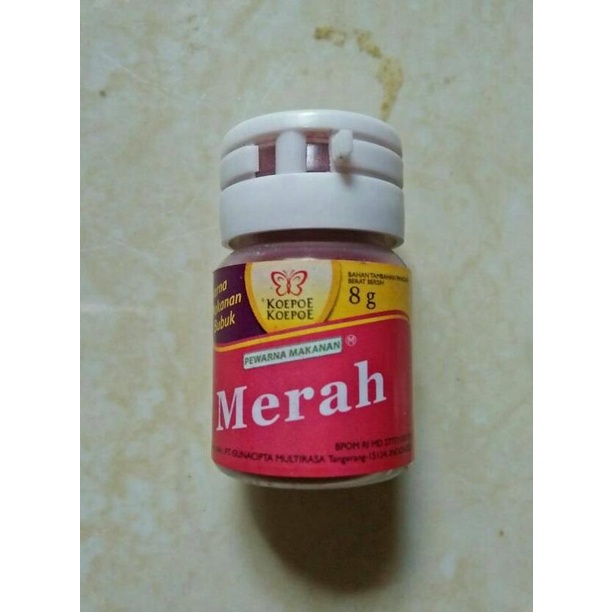 

Pewarna Merah/Pewarna Bubuk+Koepoe-Koepoe 8gr+To Makanan dan Minuman TERBARU Kode 137
