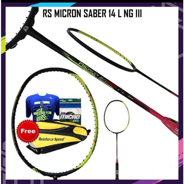 RAKET BADMINTON RS MICRON SABER 14 L NG III / MS 14 L NG III ORIGINAL