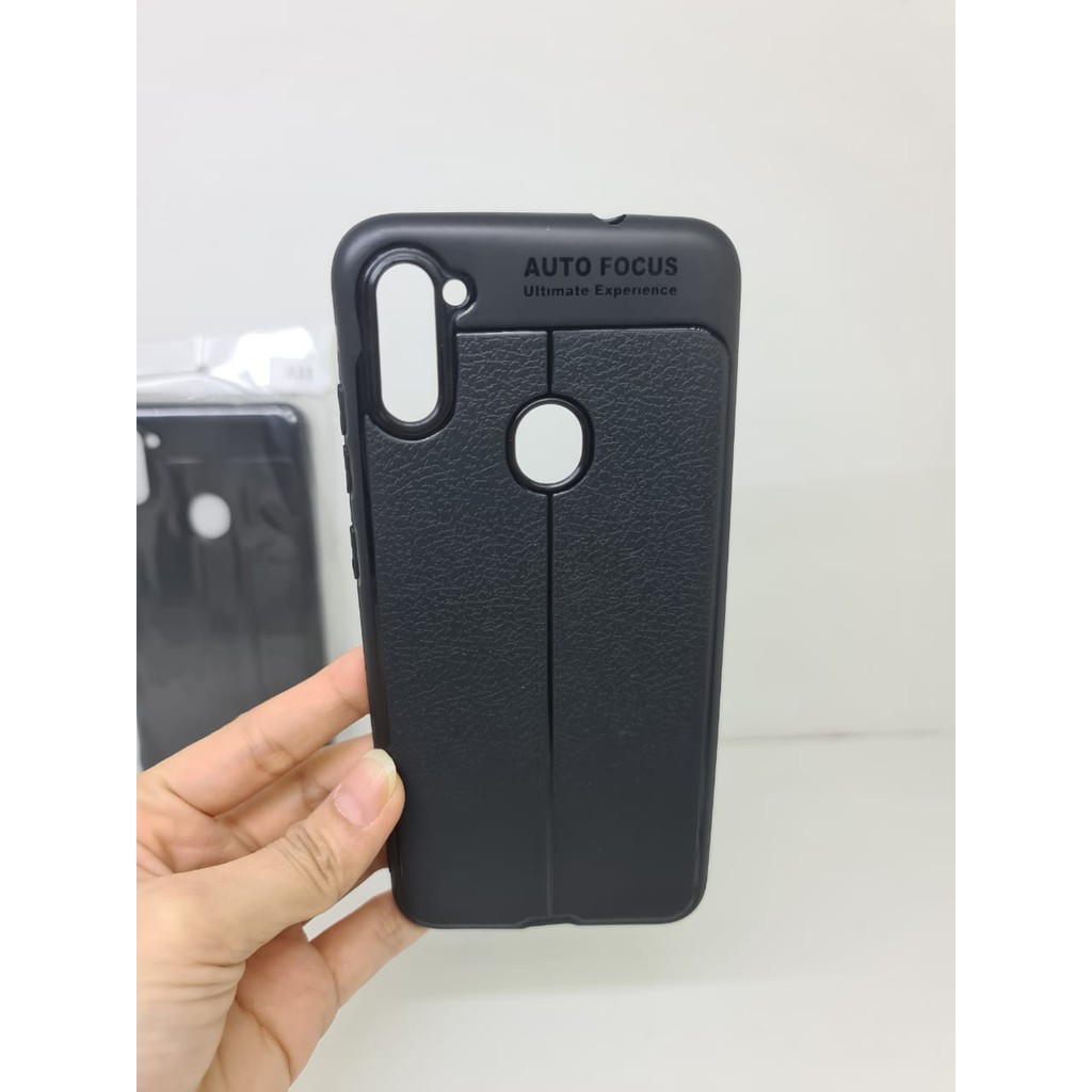 Auto Fokus Samsung A11 A115F 6.4 inchi Leather Soft Case Samsung M11 AUTOFOCUS Motif Kulit Jeruk