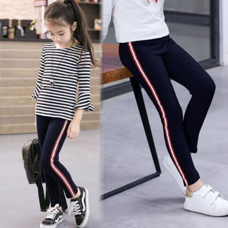 Legging List Anak Perempuan Tanggung High Spandex Premium