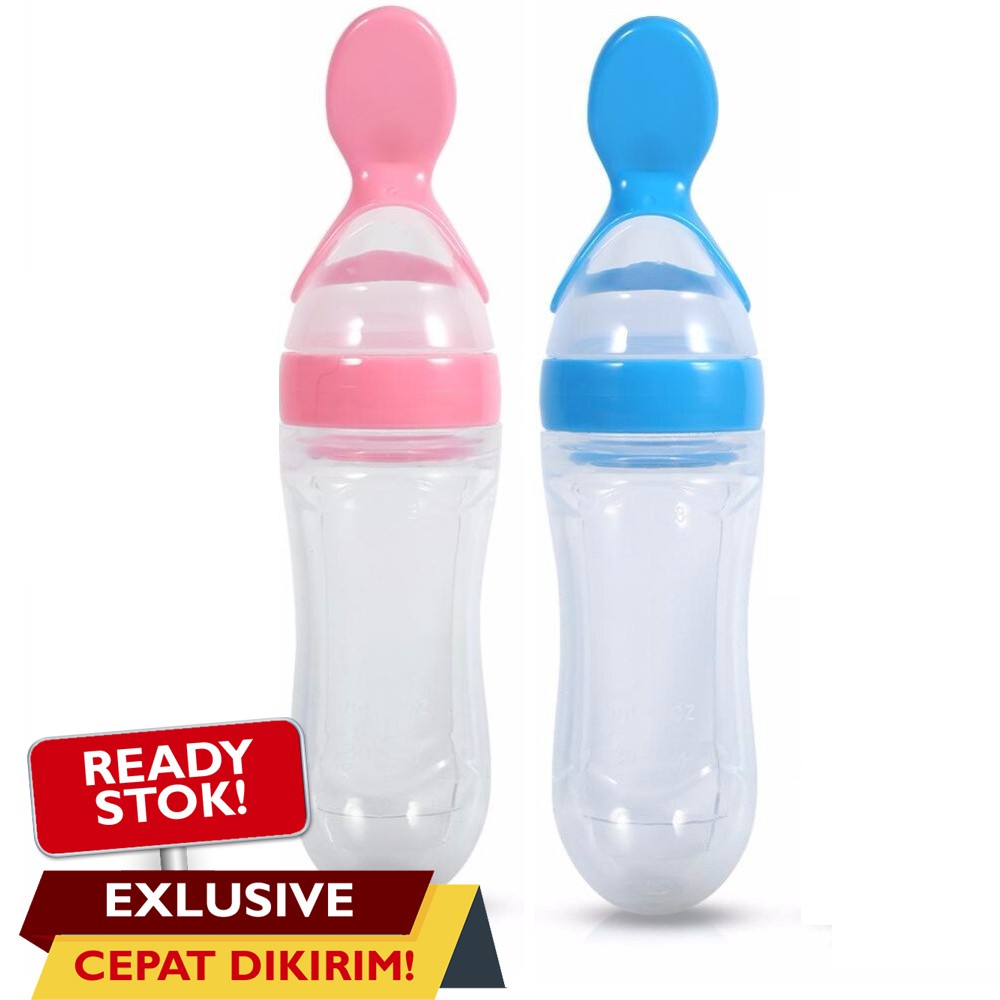 Sendok Botol Makan Bayi MPASI silikon Silicone Baby Feeding Bottle Spoon