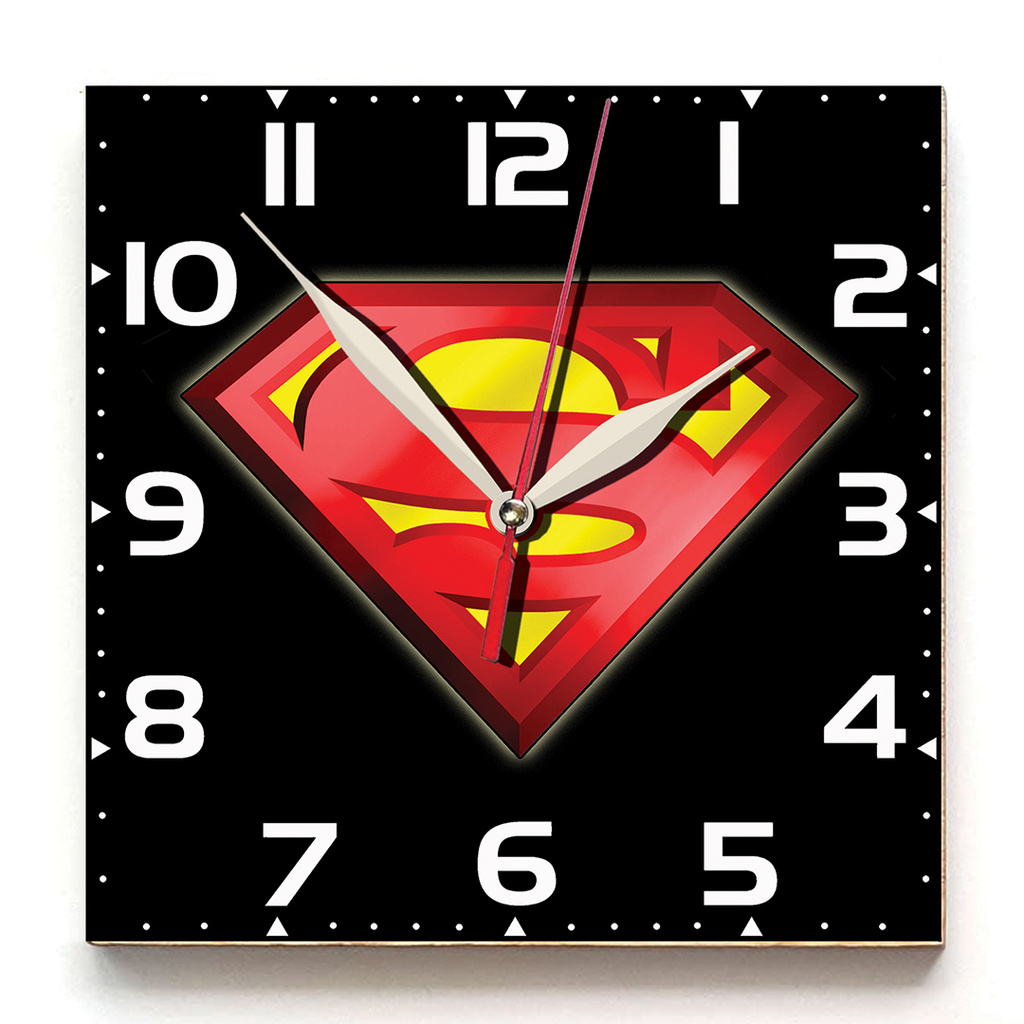 JAM DINDING UNIK KARAKTER SUPERMAN 1 . KAYU 30x30