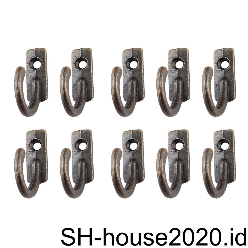 (house2020) 10pcs / set Kait Gantungan Dinding Bahan Alloy Gaya Vintage