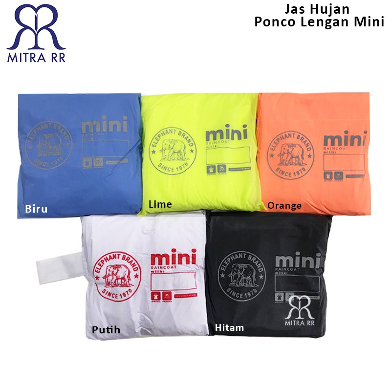 Jas Hujan Ponco Lengan Mini Raincoat Travelling Poncho Remaja PVC Murah Elephant Brand