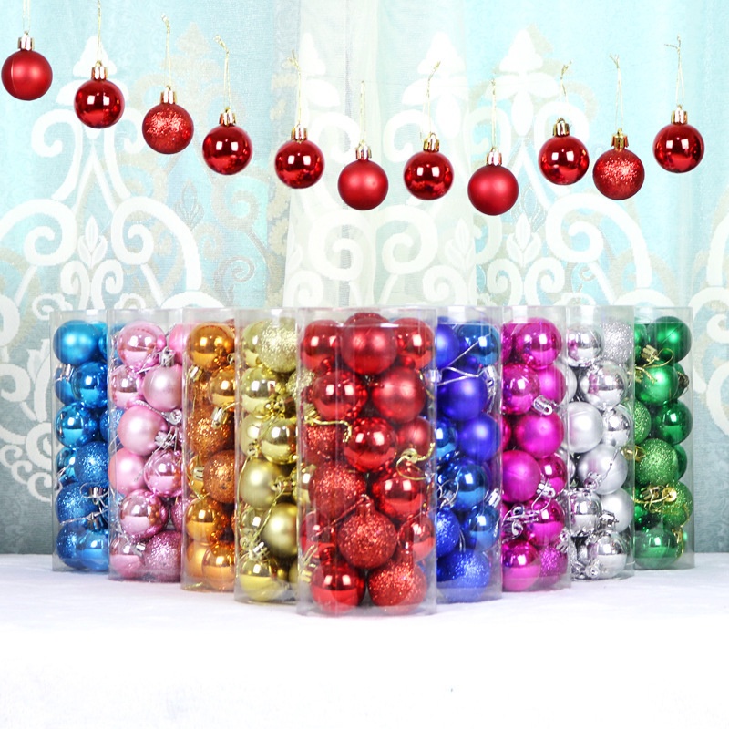 [Christmas Home Decoration Products] [4cm 36Pcs Christmas Balls Ornaments For Xmas Tree] [Christmas Tree Decorative Hanging Ball]