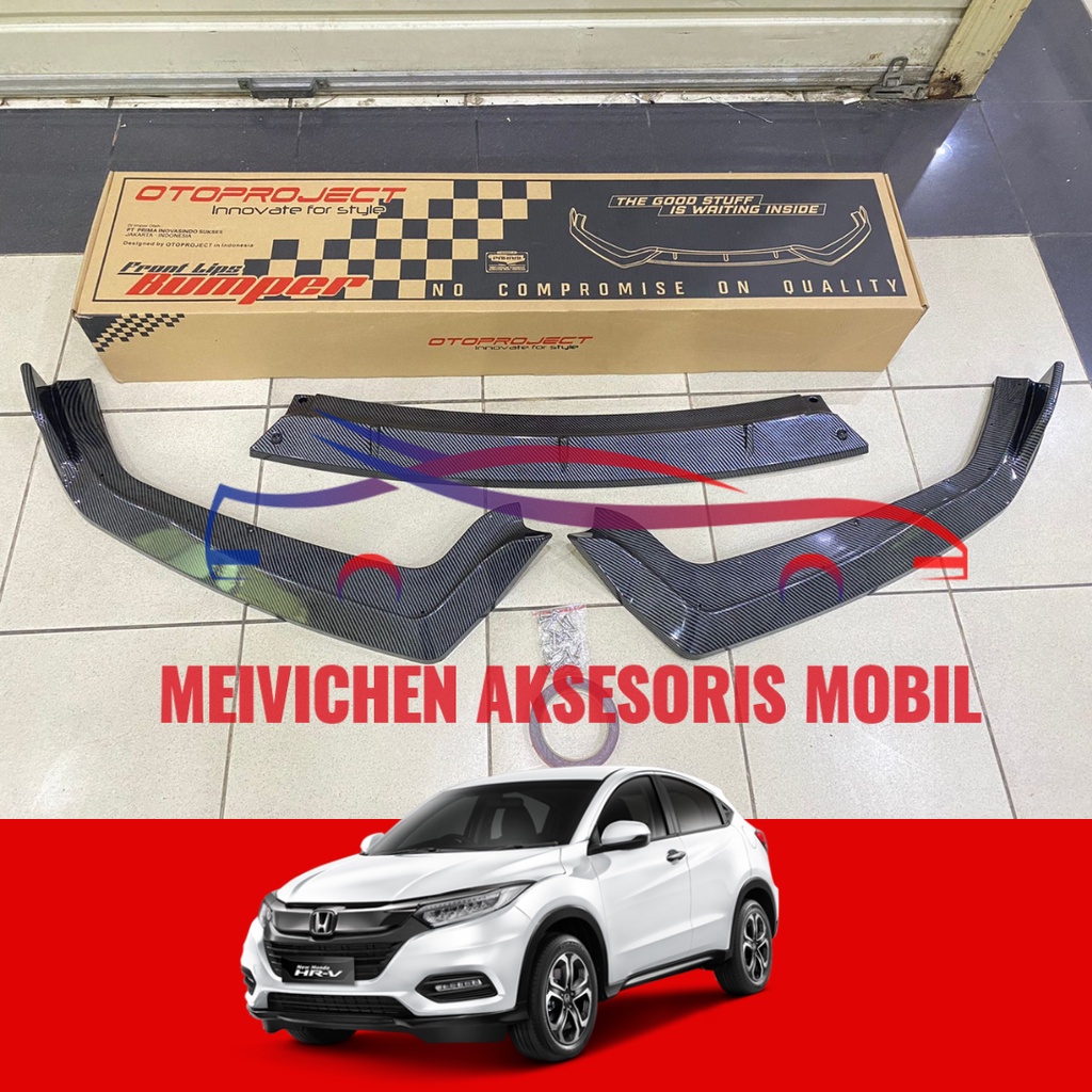 Otoproject Front Lips List Bibir Bumper Depan Carbon Glossy HRV