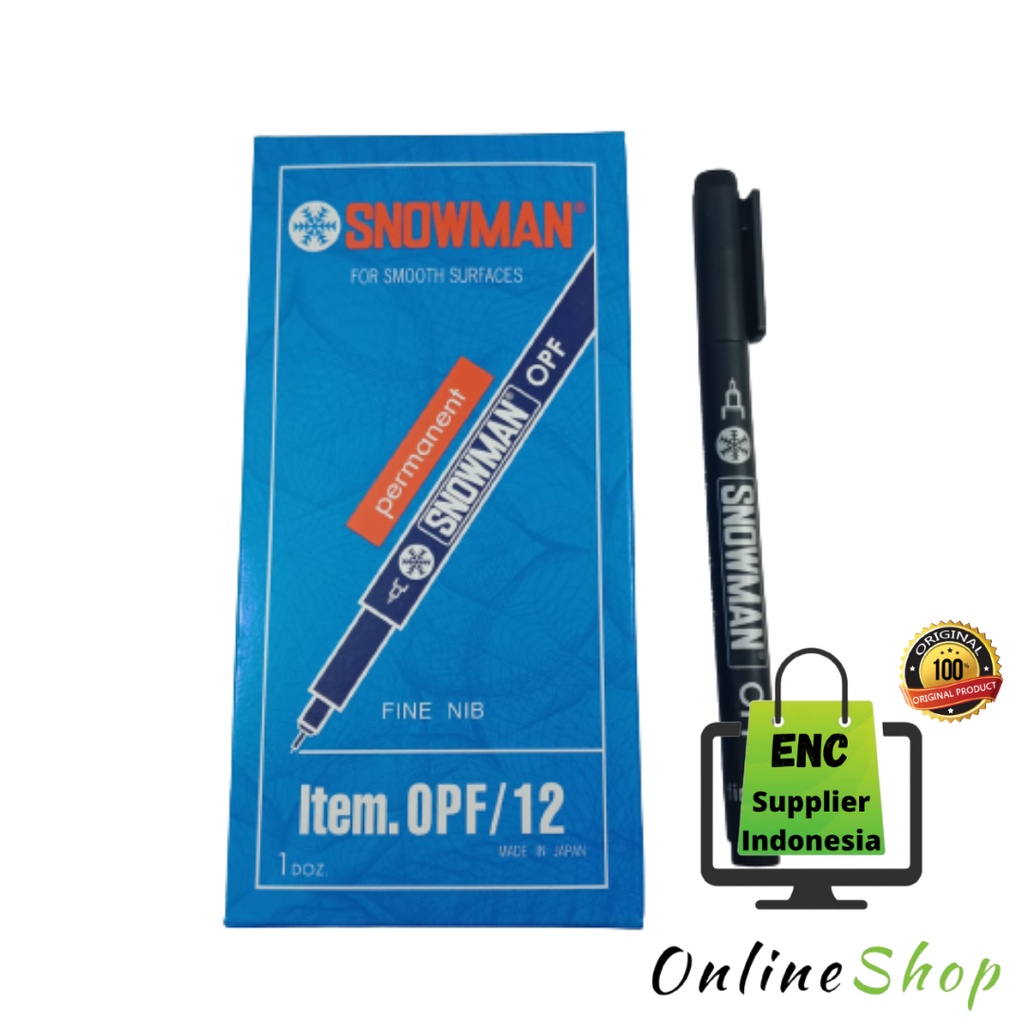 

ATK9 SNOWMAN 6 buah pen OPM OPF snowman permanent O medium spidol permanen per 6 pcs - enc.sup