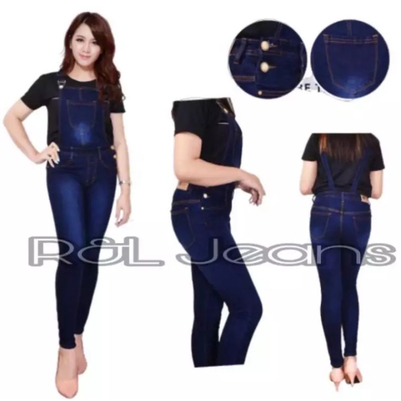 Overall Jeans Kodok Wanita || Celana Jeans Kodok || Celana Jeans Wanita Skinny