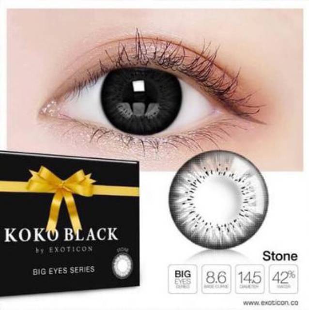 Softlens X2 KOKO BLACK 14,5 MM Normal By X2 Exoticon / Soflen Koko Black / Koko Black By Exoticon / Softlens Koko Black Big Eyes