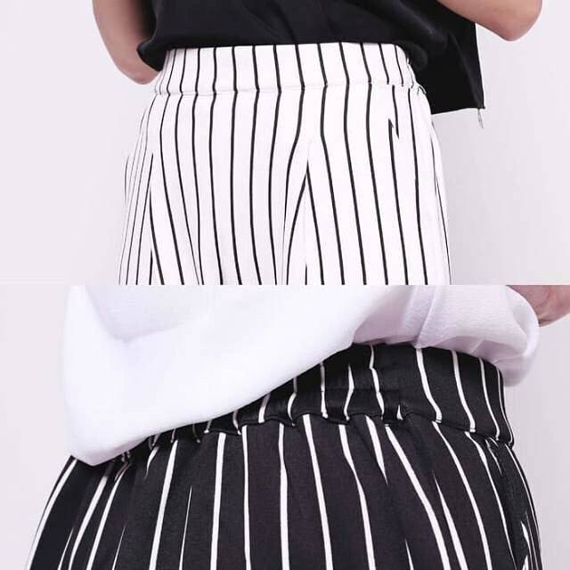 Kulot Yomi/kulot salur list hitam &amp; putih _muat bb 40-70 kg / 1 kg - 5 pcs