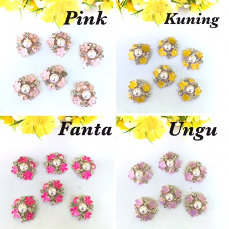 AiGa Flower isi 1pcs Bahan Alloy Craft bros tasbih digital hairpin jepit rambut aksesoris