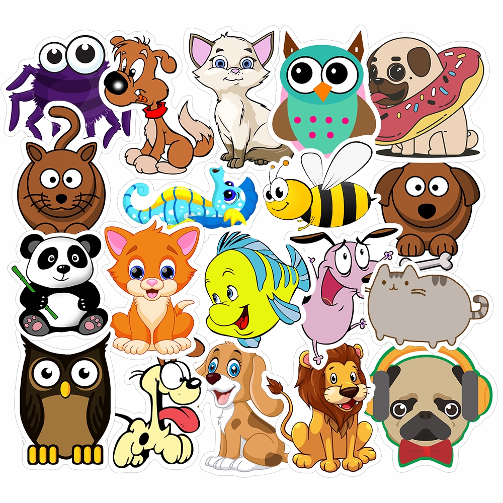 50 exquisite cartoon animal stickers graffiti waterproof skateboard stickers personalized luggage computer stickers