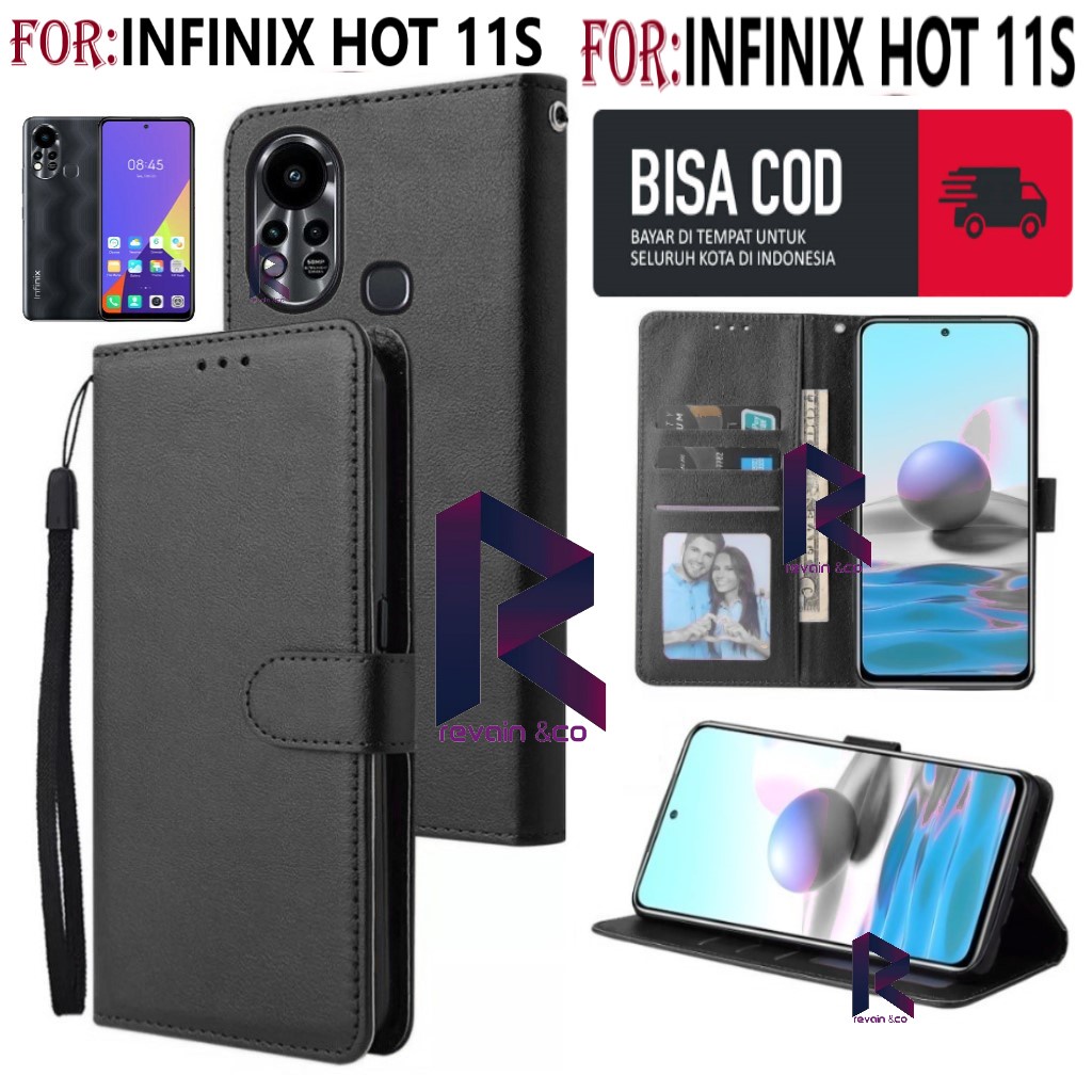 NEW INFINIX HOT 11S CASE FLIP WALLET LEATHER KULIT PREMIUM SARUNG BUKA TUTUP FLIP CASE INFINIX HOT 11S