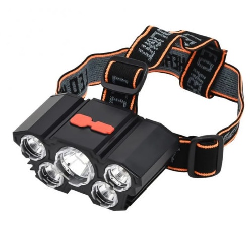 Head Lamp Senter Kepala 5 LED Super Terang USB Rechangeable Waterproof Anti Air 45w 4Mode Cahaya Putih / senter kepala untuk masuk hutan mancing cari belut katak naik trail trabas sepeda gunung hiking camping emergency