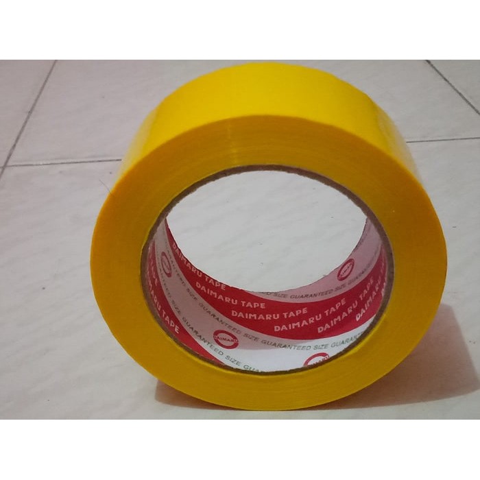  Lakban kuning  daimaru isolatip segel plastik 2 inchi 100m 