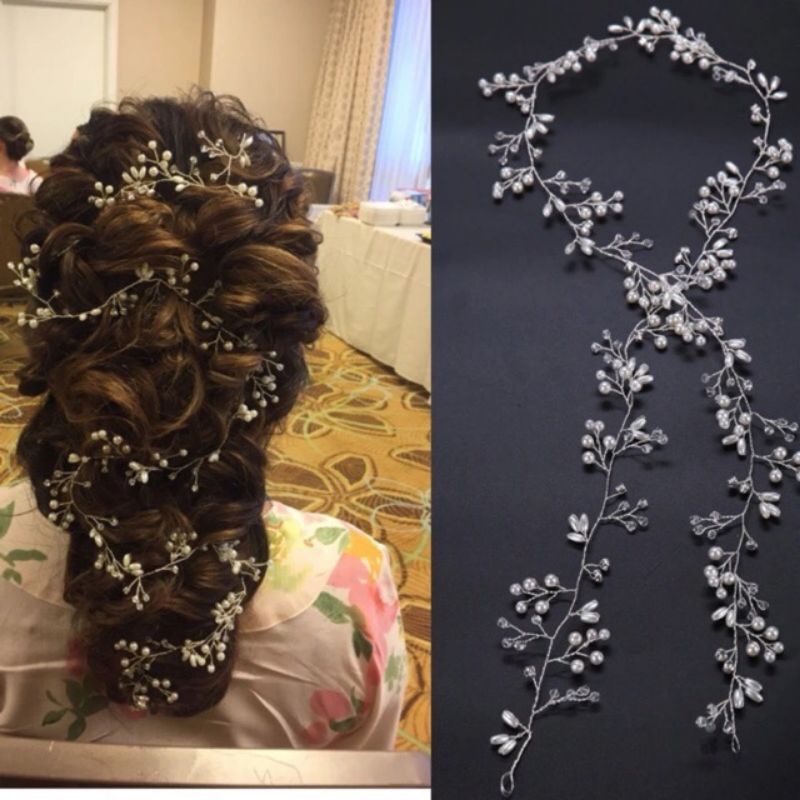 HEADRESS Rambut Hiasan Rambut Bride BrideMaid Flower Girl Pita Rambut Mahkota Wedding Hair Crown