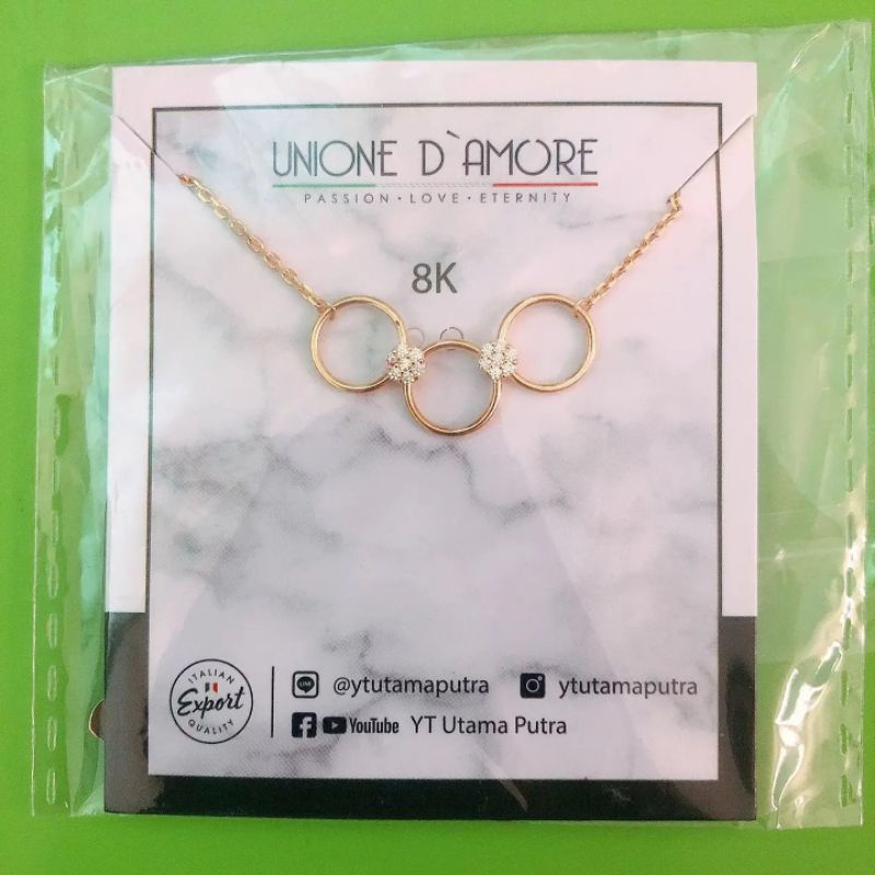 Kalung 3 bulatan variasi mata YT kadar 375 8K