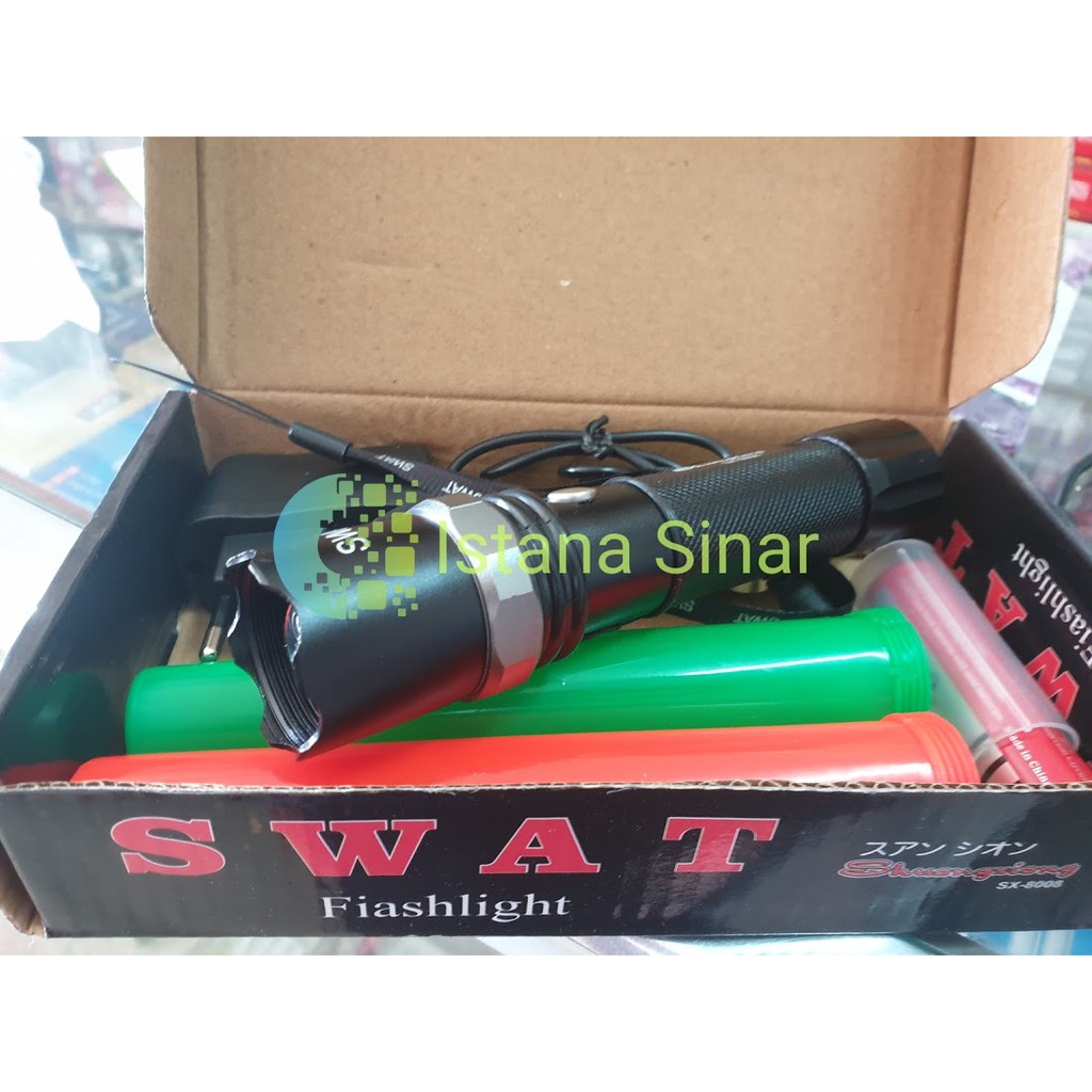 Senter SWAT Police 2 cone LALU LINTAS SWAT Flashlight / Senter Police